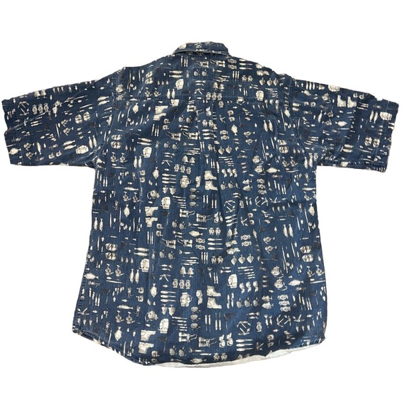 Mens Medium Vintage Woolrich Tackle/Fish Button Down Short Sleeve Polo‎ - Picture 5 of 8